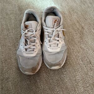 Nike White and Gold Athletic Shoes